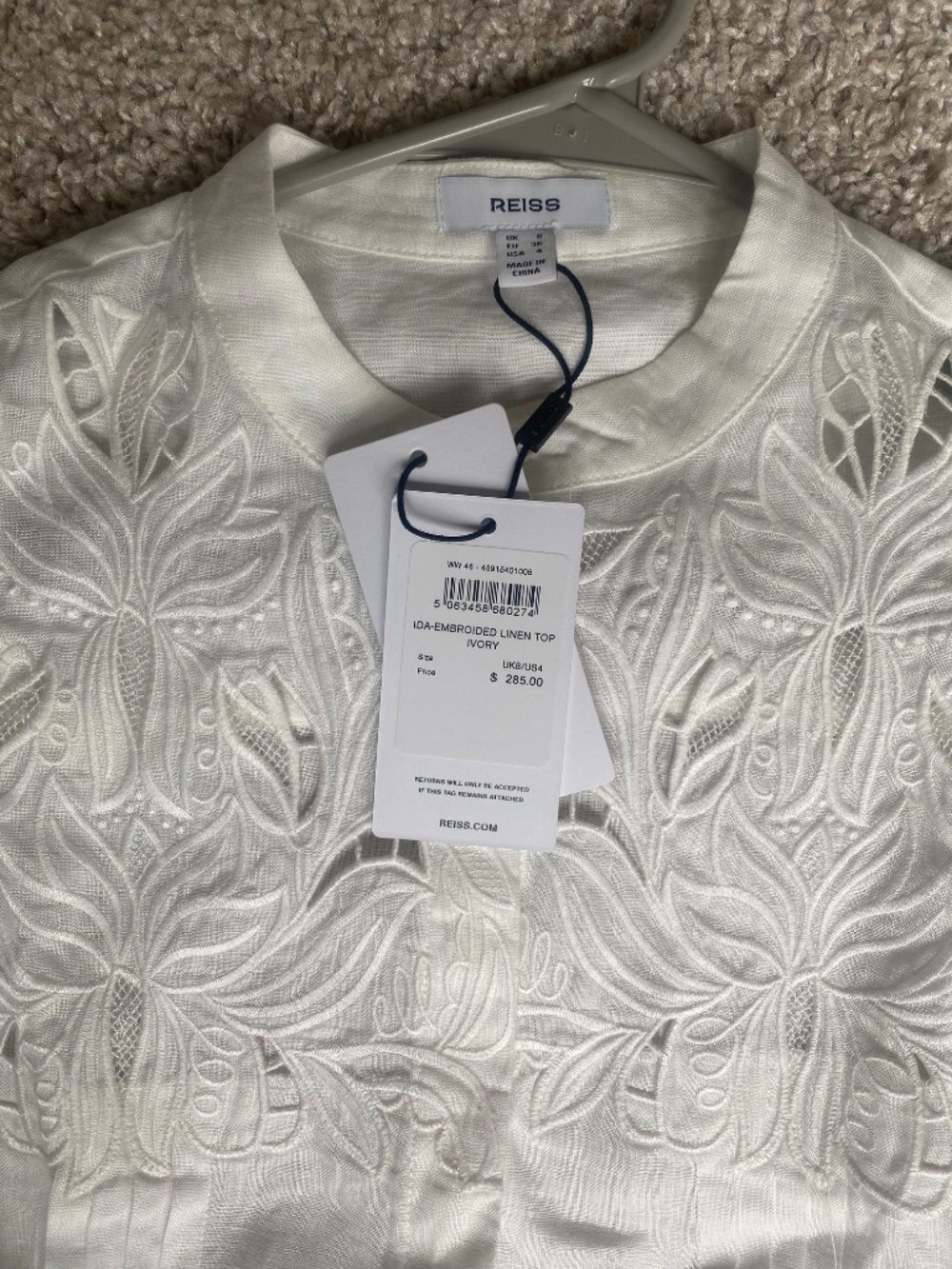 Reíss 100% linen blouse - Picture 2 of 3